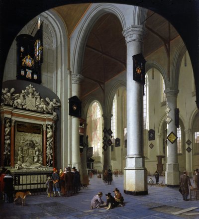 Vecchia chiesa a Delft con la tomba dell